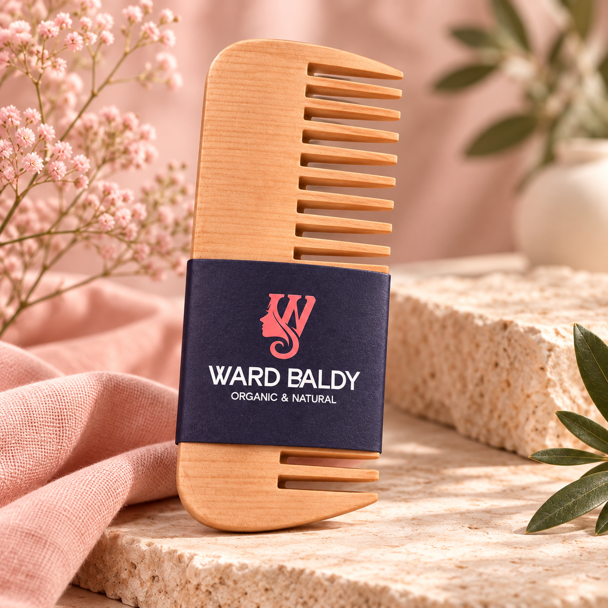 Wooden hair comb